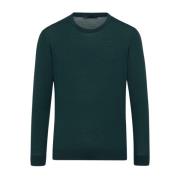 Kiton Grön Ull Crew Neck Pullover Green, Herr