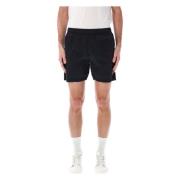 Stone Island Metallisk Nylon Shorts Black, Herr