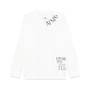 MM6 Maison Margiela Vit Crew Neck Långärmad T-shirt White, Herr