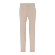 Kiton Beige Linne-Bomull Tapered Byxor Beige, Herr