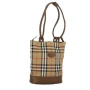 Burberry Vintage Pre-owned Canvas axelremsvskor Beige, Dam