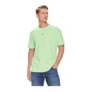 Tommy Jeans Broderad logotyp basic T-shirt i grönt Green, Herr