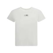 MM6 Maison Margiela Logo Patch Bomull T-shirt White, Dam