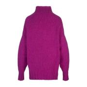 Lanvin Oversized Turtleneck Fuchsia Sweater Pink, Dam