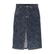 Stella McCartney Boucle Denim Kjol Blue, Dam