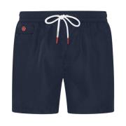 Kiton Blå Polyester Swim Boxer Shorts Blue, Herr