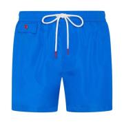 Kiton Blå Polyester Swim Boxer Shorts Blue, Herr