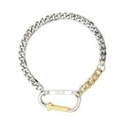 Aries Chunky Carabiner Halsband i Silver Gray, Unisex