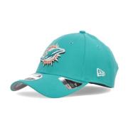 New Era Miami Dolphins NFL Draft Curvy Visor Hat Blue, Unisex