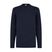 Kiton Blå Bomull Långärmad Crew Neck T-shirt Blue, Herr