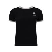 Kenzo Boke Bomull T-shirt med Märkes Monogram Black, Dam