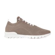 Kiton Grå Stickade Sneakers med Vit Sula Brown, Dam