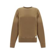 Saint Laurent Monogram Bomullsweatshirt Brown, Dam