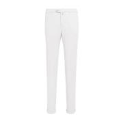 Kiton Vita Stretchbomull Slim Fit Byxor White, Herr