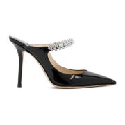 Jimmy Choo Svarta Lackläder Sandaler Kristallutsmyckning Black, Dam