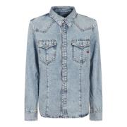 Diesel Blå Bomulls Skjorta Elegant Stil Blue, Dam