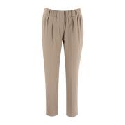 Brunello Cucinelli Flytande och Raffinerade Regular Fit Byxor Beige, D...