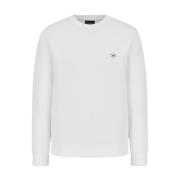 Emporio Armani Vit Crew Neck Logo Sweatshirt White, Herr