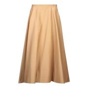 Blanca Vita Grön Midi Kjol Elegant Stil Beige, Dam