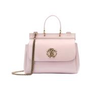 Roberto Cavalli Monogram Handväska, Stilren och Chic Pink, Dam