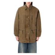 Isabel Marant Étoile Bronze Coated Cotton Jacket Workwear Style Brown,...