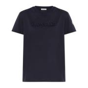 Moncler T-shirt med logotyp Blue, Dam