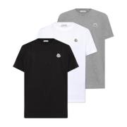 Moncler Trepack T-shirts med logotyp Multicolor, Herr