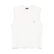 Mugler Vit Crew Neck Ärmlös Topp White, Herr