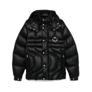 Moncler Svart Huva ytterkläder med dragkedjefickor Black, Herr