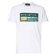 Dsquared2 Vita T-shirts och Polos med Print White, Herr