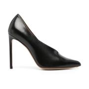 Francesco Russo Svart Läder Asymmetriska Pumps Black, Dam