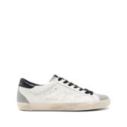 Golden Goose Beige Snörskor med Perforerad Logotyp White, Herr