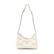 Maison Margiela Kräm Läder Axelväska med Kedja Beige, Dam