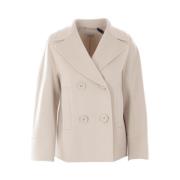 Max Mara Beige dubbelknäppt ullrock Beige, Dam