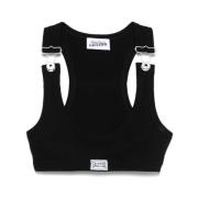 Jean Paul Gaultier Svart scoop neck racerback topp Black, Dam