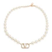 Valentino Garavani VLogo Halsband Kräm Beige, Dam