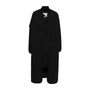 Ganni Svart Oversized Shell Coat Black, Dam