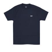 Obey Klassisk Navy Tee med Logo Print Blue, Herr