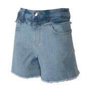 Pinko Jeansshorts med Stiliga Detaljer Blue, Dam