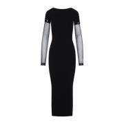 Sportmax Genomskinlig Ärm Klänning Svart Black, Dam