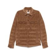 Moncler Brun Corduroy Pufferjacka Brown, Herr