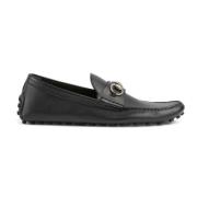 Gucci Svart Läder Horsebit Loafers Black, Herr