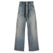 Balenciaga Indigo Blå Wide-Leg Jeans Blue, Unisex