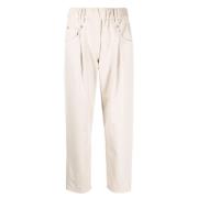 Brunello Cucinelli Kräm Vita Straight-Leg Byxor Beige, Dam