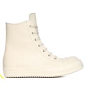 Rick Owens Svarta Höga Sneakers Beige, Herr