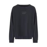 Maison Margiela Svart Bomull Rund Hals Sweatshirt Black, Herr