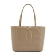 Dolce & Gabbana Taupe Slät Kalvskinn Shoppingväska Brown, Dam