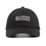 Ganni Svart Cap Hatt Black, Dam