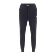 Philipp Plein Texturerad Panel Jogger Sweatpants med Logo Black, Herr