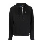 Polo Ralph Lauren Svart Broderad Logotyp Pullover Hoodie Black, Dam